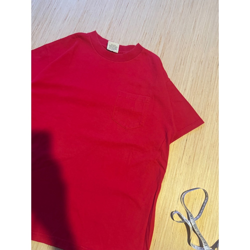 Vintage Key Elements Mens Red Pocket T-Shirt Size M Made in USA Cotton Tee 44